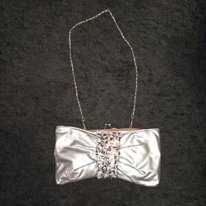 Elegant Silver Clutch Bag